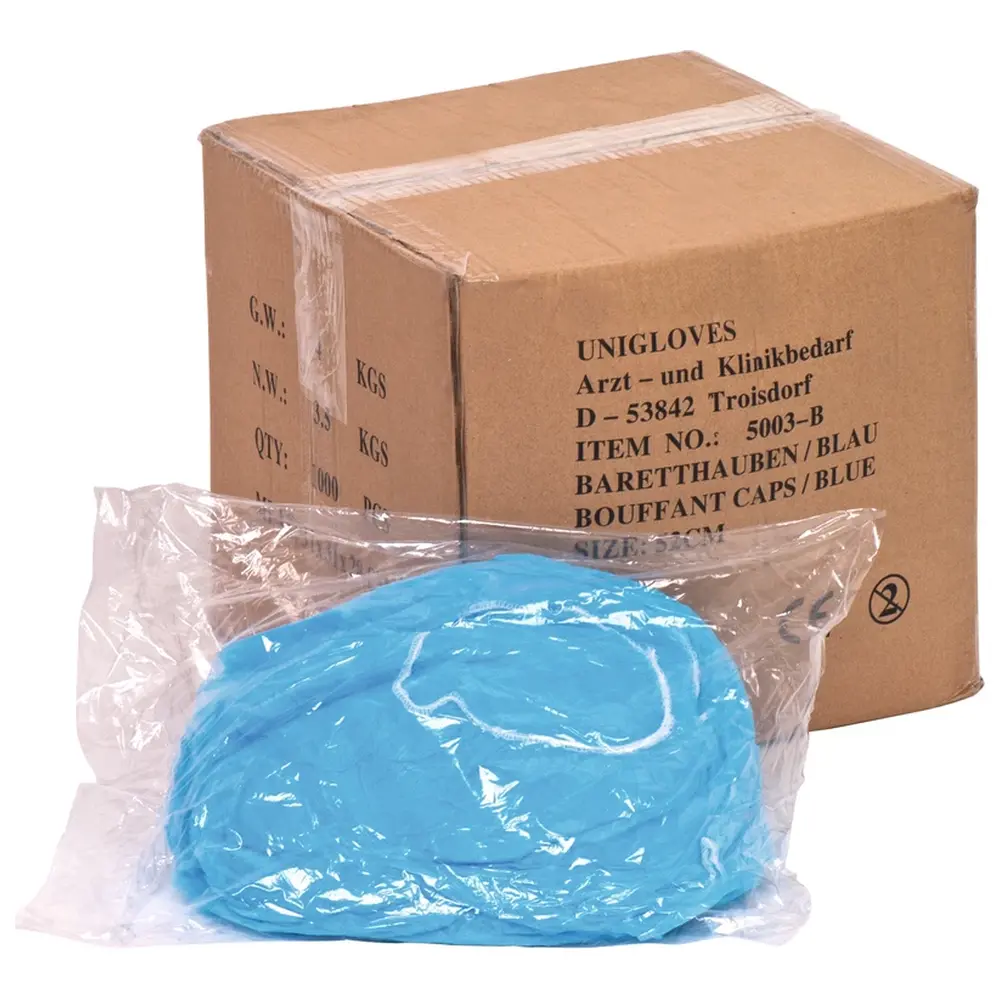 Unigloves Baretthauben - Beutel 1.000 Stück blau, Ø 52 cm