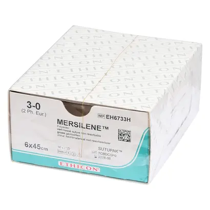 Ethicon Inc. MERSILENE grün geflochten Sutupak 6x45cm 3-0 Pa 36