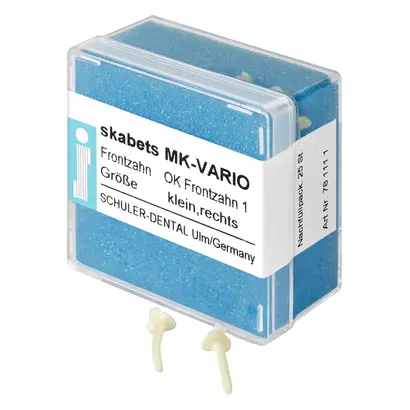 SCHULER-DENTAL skabets MK-VARIO - Nachfüllpackung 25 Stück Oberkiefer Frontzahn 1 klein rechts