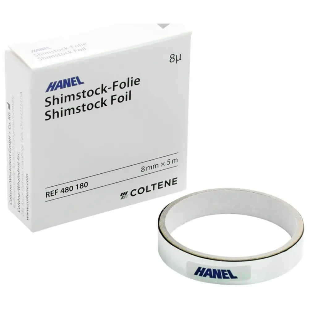 COLTENE HANEL Shimstock-Folie, 8 µm - Rolle 5 m lang, 8 mm breit, metallic COLTENE HANEL Shimstock-Folie, 8 µm - Rolle 5 m lang, 8 mm breit, metallic