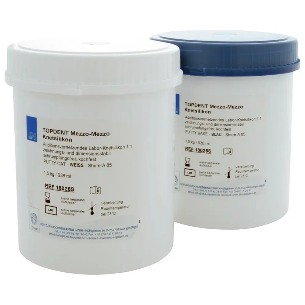 Kentzler-Kaschner TD Mezzo-Mezzo Knetsilikon - Packung 1,5 kg Base, 1,5 kg Katalysator