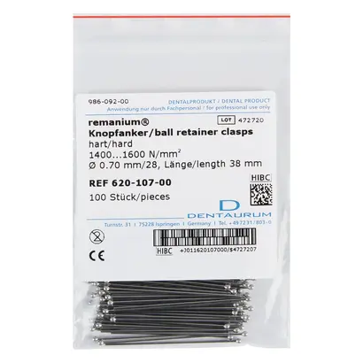 Dentaurum GmbH & Co. KG remanium Knopfanker D0,70mm Pa 100