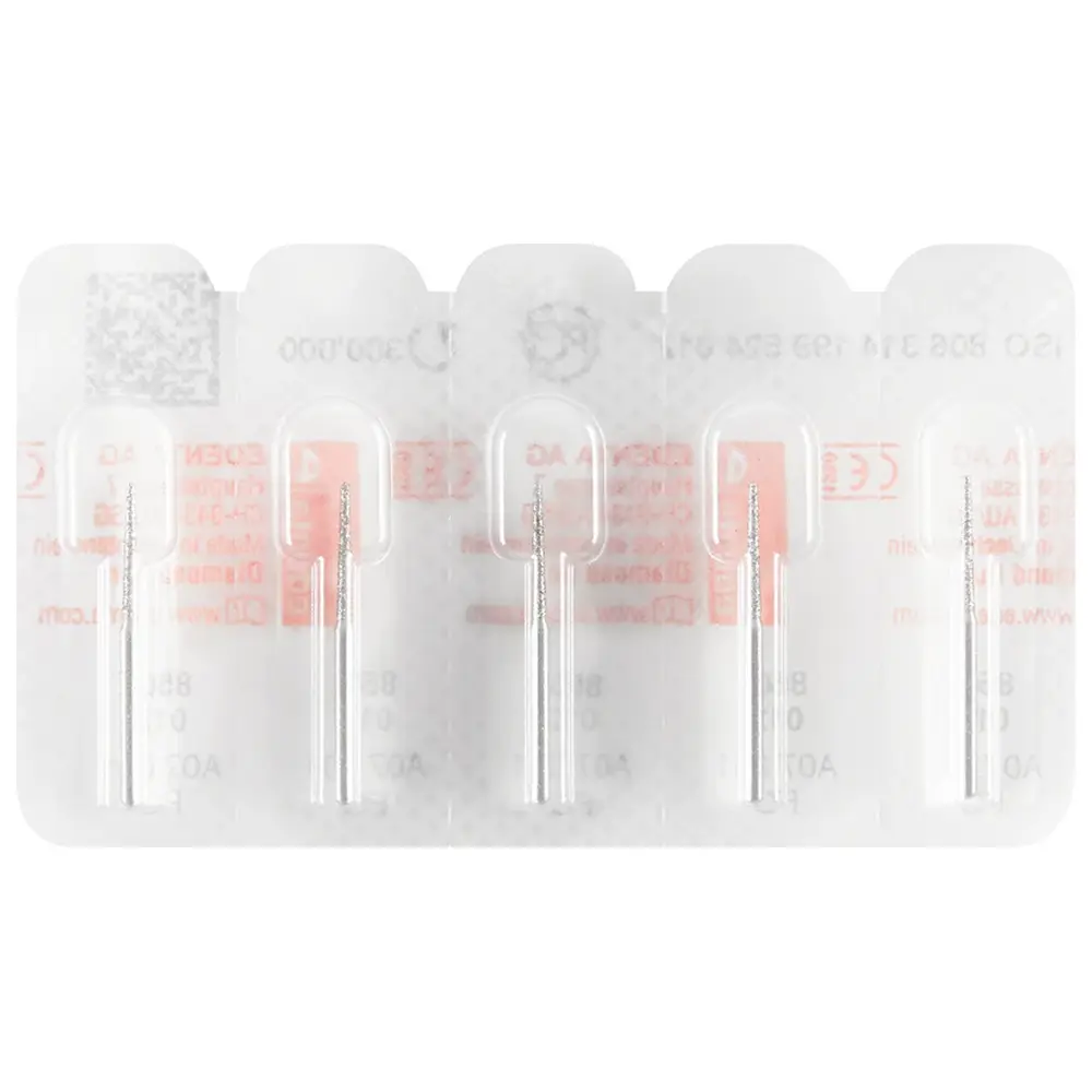 Edenta Diamanten 850 - Packung 5 Stück Standard, FG, Figur 199 Konus rund, 10 mm, ISO 012