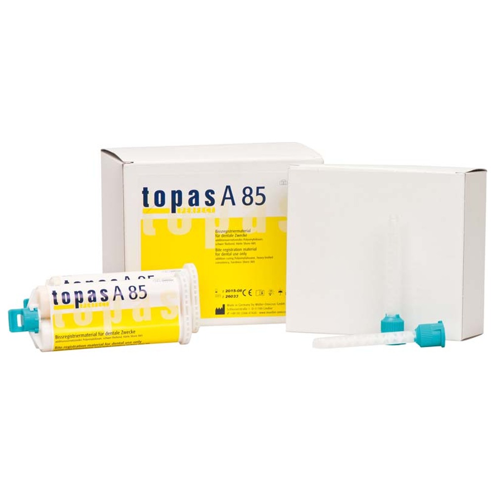 Müller-Omicron topas PERFECT A85 - Großpackung 6 x 50 ml Kartusche, 36 Mixing Tips grün