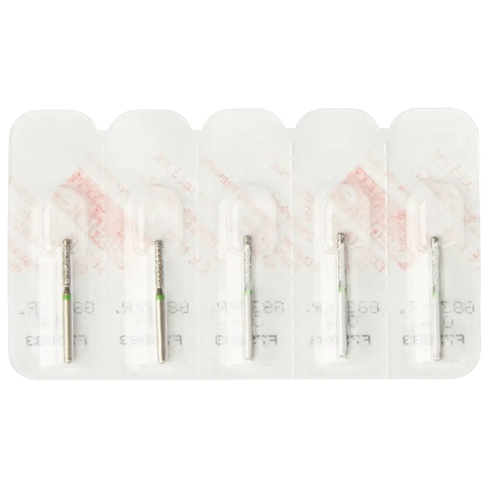 Edenta Diamanten 837KR - Packung 5 Stück grün grob, FG, Figur 158 Zylinder Kante rund, 8 mm, ISO 014