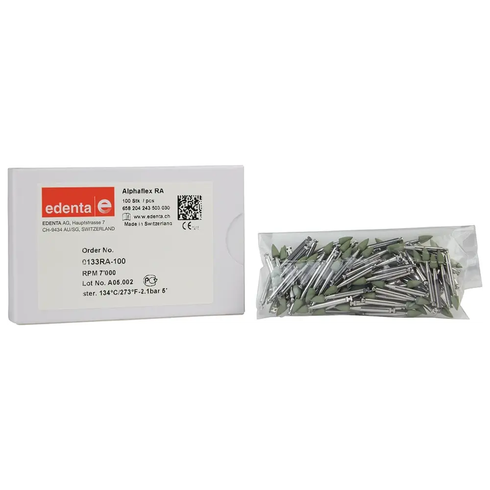 Edenta Alphaflex - Packung 100 Stück grün, RA, Figur 243, 6 mm, ISO 030