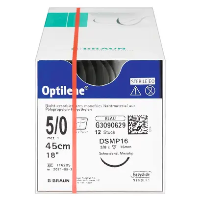B. Braun Surgical S.A. OPTILENE 45cm 5/0 DSMP16 Pa 12