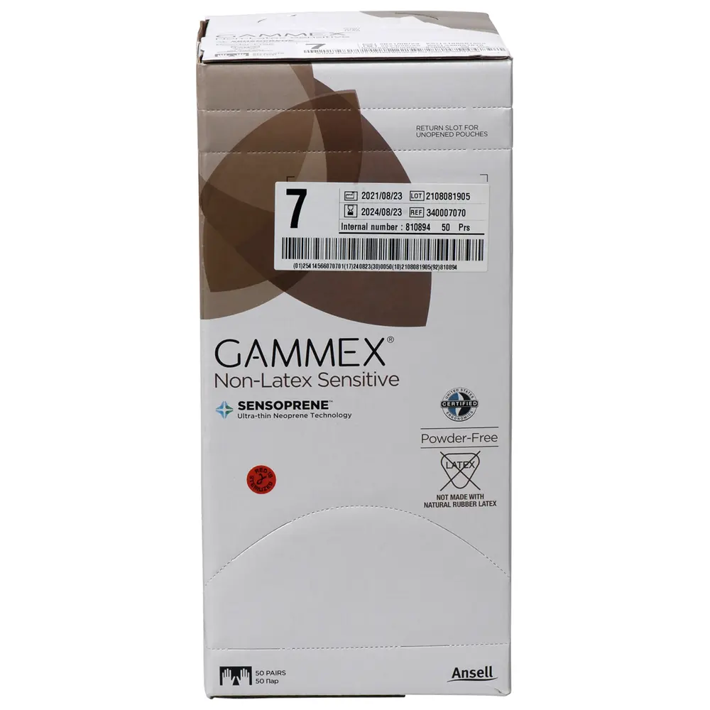 Ansell Gammex® Non-Latex Sensitive - Packung 50 Paar puderfrei, natur, Größe 7