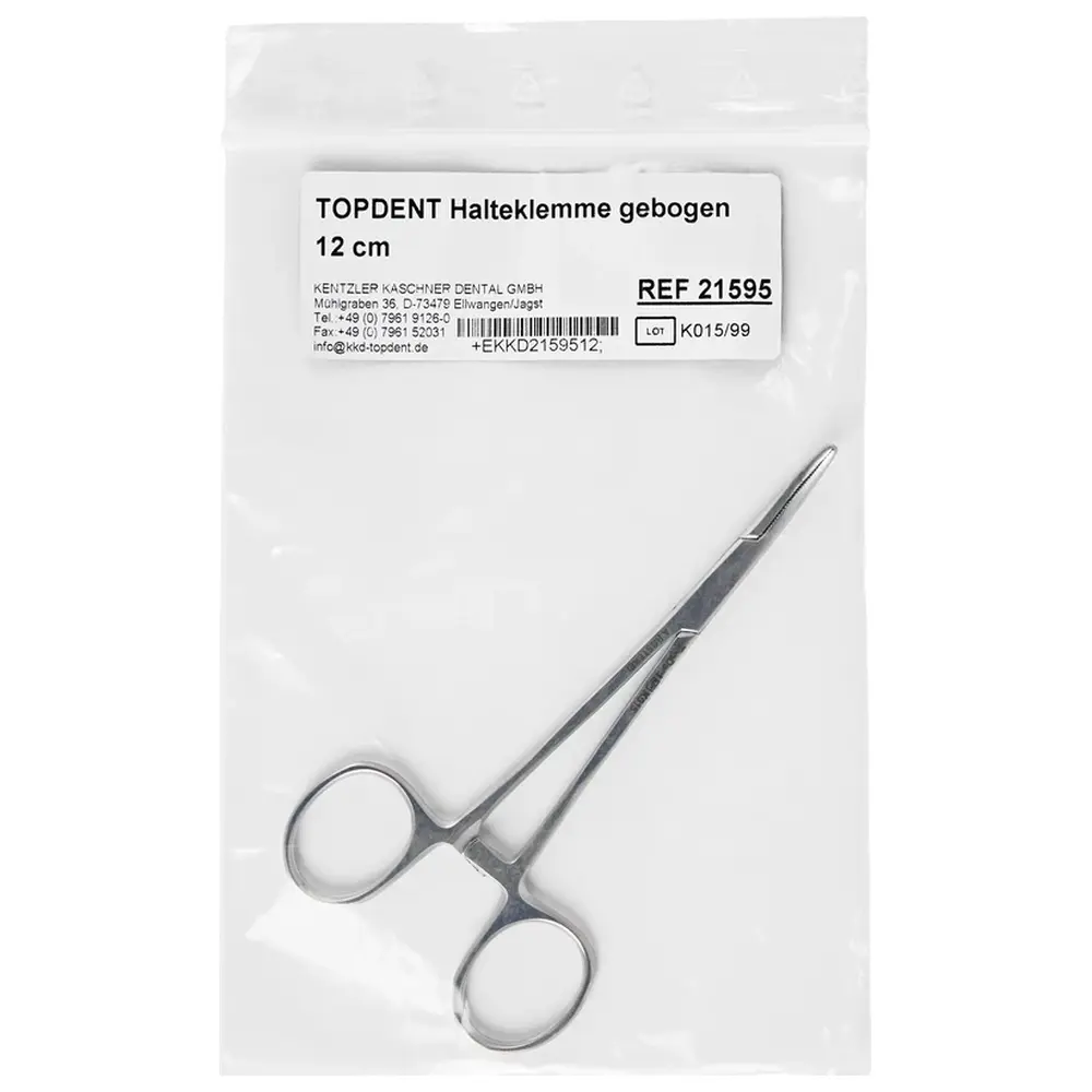 Kentzler-Kaschner TOPDENT Halteklemme - Stück 21595, 12 cm, gebogen
