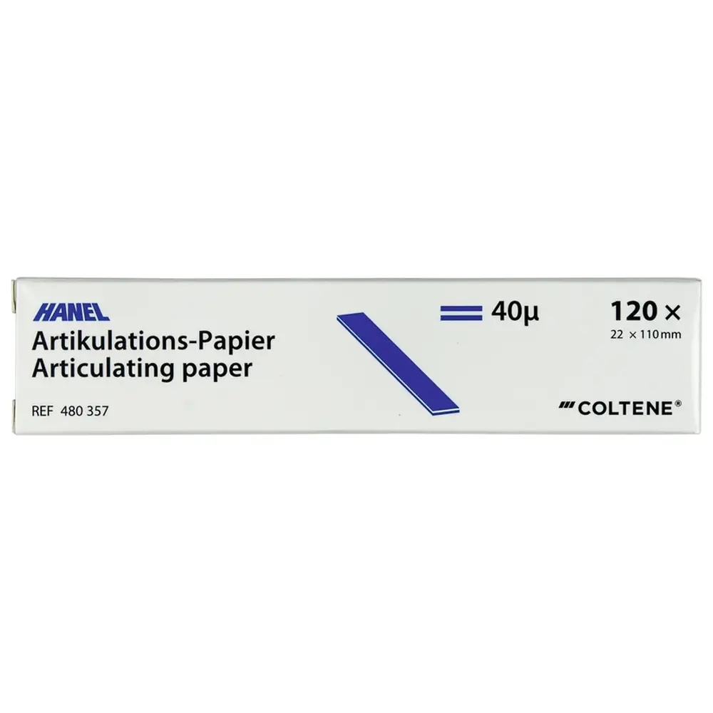 COLTENE HANEL Artikulations-Papier 40 µm - Packung 120 Streifen blau, 40 µm