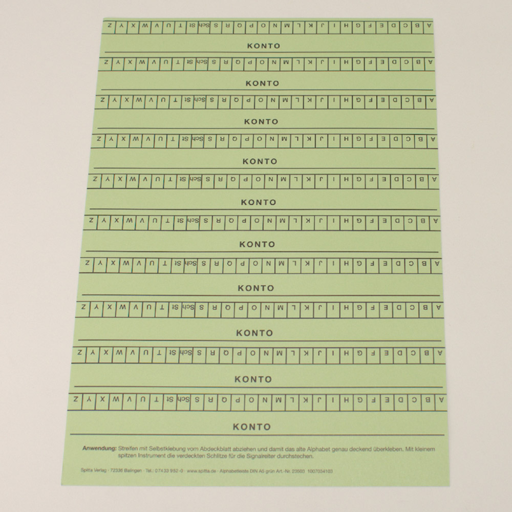 Alphabetblatt A4 grün sk (f.Adrema A5)St