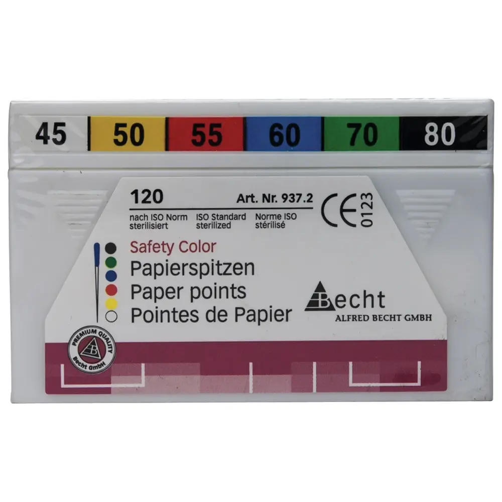 Becht Papierspitzen Safety Color - Sortiment 120 Stück ISO 045-080
