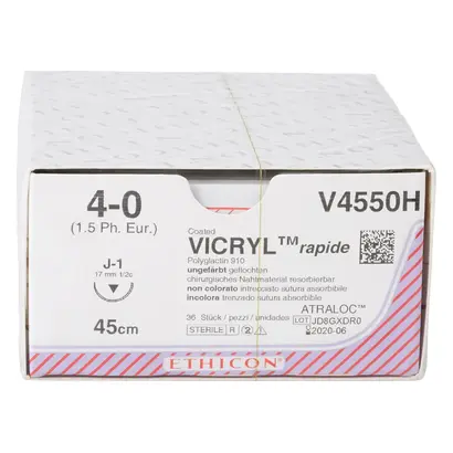 Ethicon Inc. VICRYL RAPID ungef.45cm 4-0 J1 gefl.Stärke 1,5 Pa 36