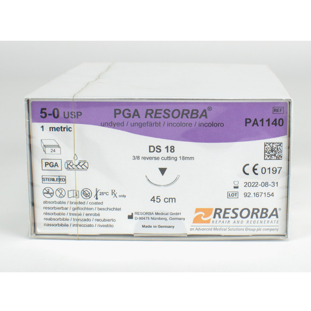Resorba PGA ungefärbt 5/0 DS18 2Dtz