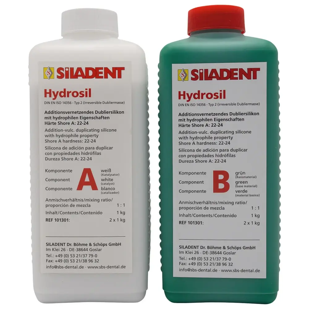 SILADENT Hydrosil - Packung 2 x 1 kg Flasche