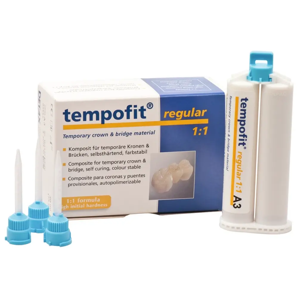DETAX tempofit® regular 1:1 - Standardpackung 50 ml Doppelkartusche A3, 10 Mischkanülen