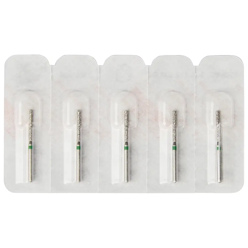 Edenta Diamanten 837L - Packung 5 Stück grün grob, FG, Figur 112 Zylinder lang, 10 mm, ISO 012