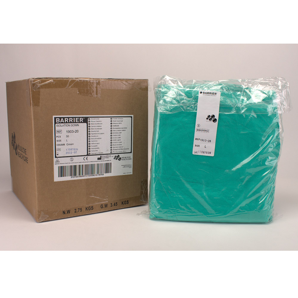 Barrier Schutzmantel L grün unst. 50St