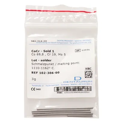 Dentaurum GmbH & Co. KG CoCrMo-Sold 1 Pa 3g
