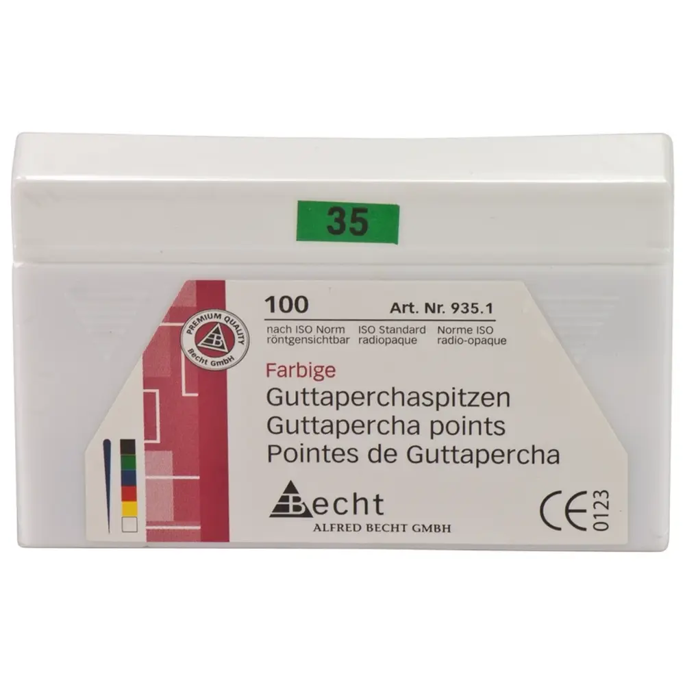Becht Guttaperchaspitzen farbig - Packung 100 Stück ISO 035