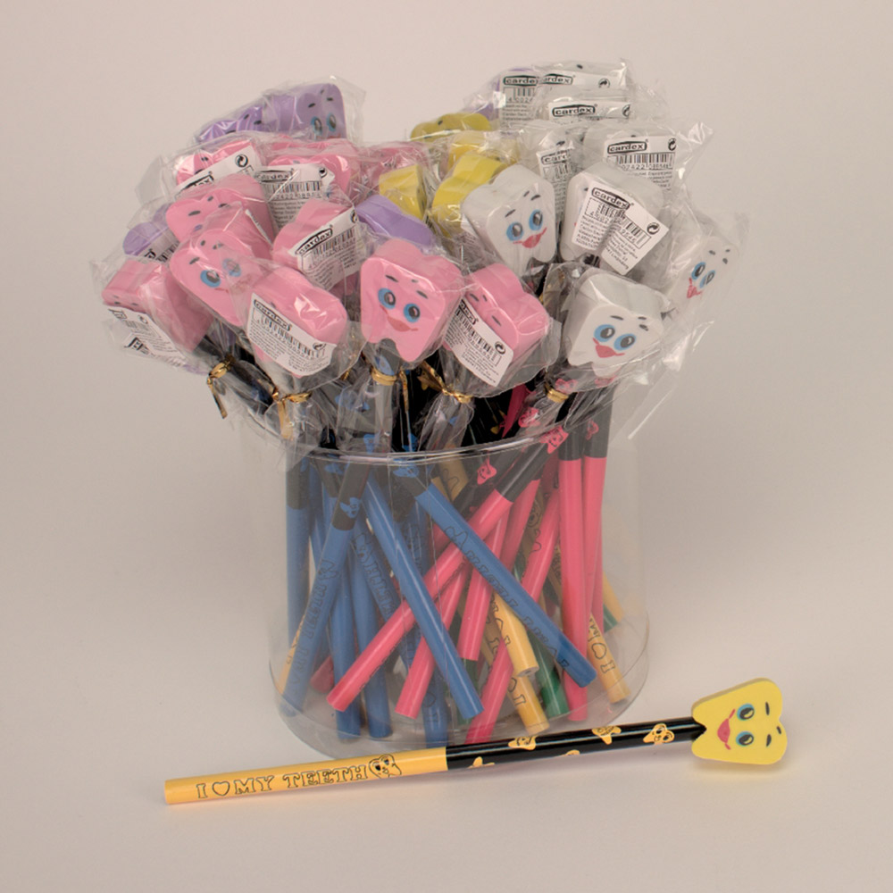 Bleistift Zahn m. Radiergummi 48St