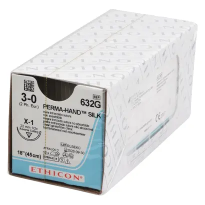 Johnson & Johnson International PH-Seide schwarz 45cm 3-0 x1 gefl.Stärke 2 Pa 12