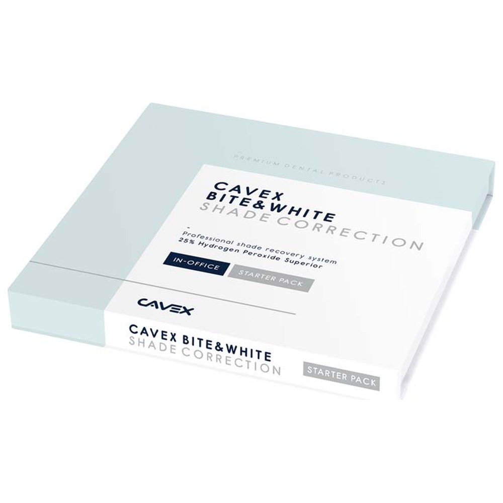 CAVEX Bite&White Shade Correction - Starter Pack 2 x 2 ml Pen, 1 g Spritze, 5 Application Tips