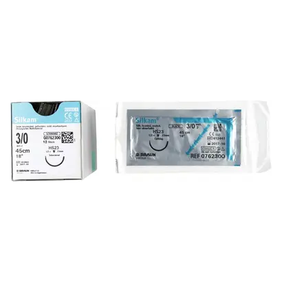 B. Braun Surgical S.A. SILKAM schwarz HS23 3/0 45cm 2 Pa 12
