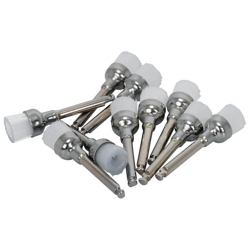 Becht Nylonbürsten - Packung 100 Stück weiß hart, RA, 4 mm, Nylonbesatz