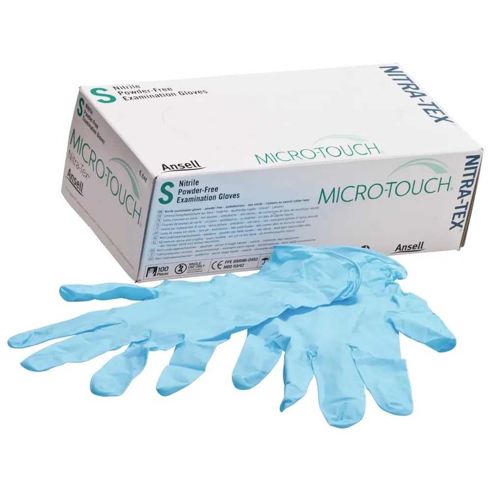 98327_MICROTOUCH_NitraxTex__Packung_100_Stueck_puderfrei_blau_S Ansell MICRO-TOUCH® Nitrax-Tex™ - Packung 100 Stück puderfrei, blau, S