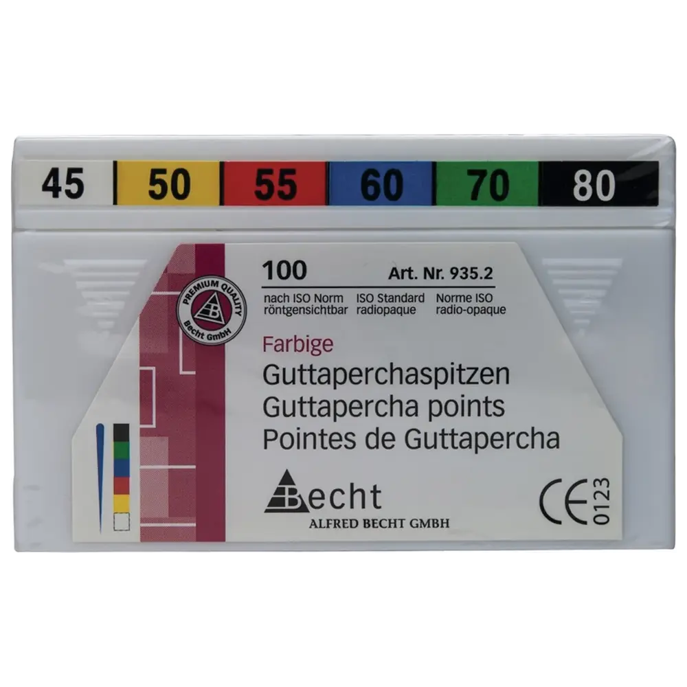 Becht Guttaperchaspitzen farbig - Sortiment 100 Stück ISO 045-080