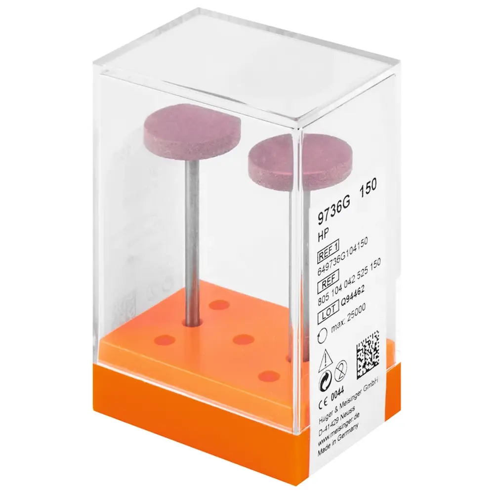 Hager & Meisinger Diamantschleifer 9736 - Packung 2 Stück rosa mittel, HP, Figur 042, 3 mm, ISO 150