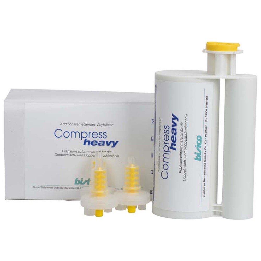 bisico Compress heavy - Packung 380 ml Doppelkartusche, 10 dynamische Mischer 5:1, 1 Fixationsring