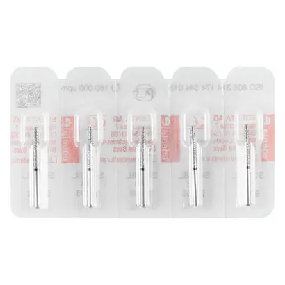Edenta Diamanten 848L - Packung 5 Stück schwarz supergrob, FG, Figur 174 Konus flach lang, 11,5 mm, ISO 018