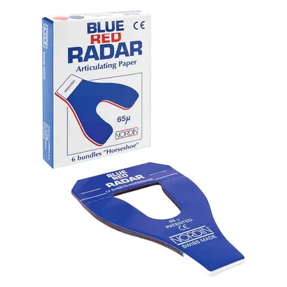 Harald Nordin SA Artikulationspapier Blue/Red Hufeisen je 65 micron Pa 6x12 Harald Nordin SA Artikulationspapier Blue/Red Hufeisen je 65 micron Pa 6x12