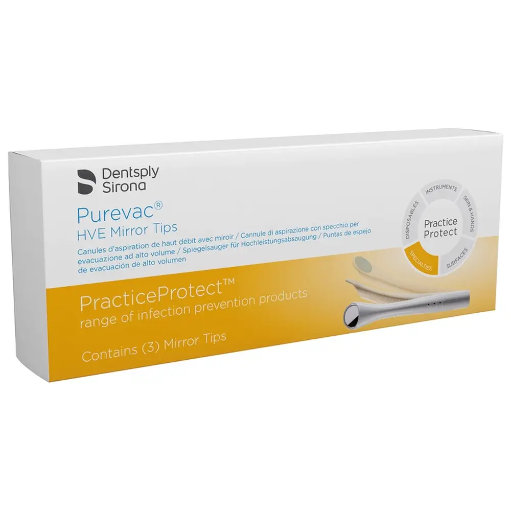 Dentsply Sirona Purevac® HVE Spiegelsauger - Packung 3 Stück FS Rhodium