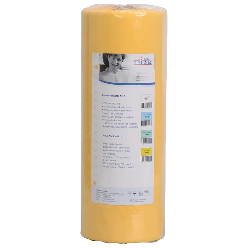THIENEL Dental Servietten Nr. 4 standard - Rolle 250 Stück gelb, 32 x 45 cm