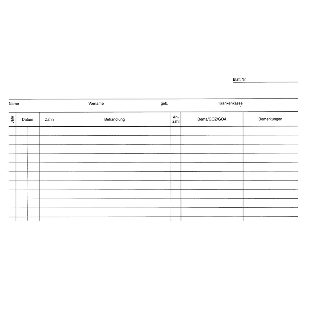 GX59045_Krankenblatt_B_weiss_kopfgel_100St Krankenblatt B weiß kopfgel. 100St