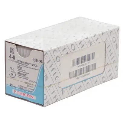 Johnson & Johnson International PH-Seide schwarz 45cm 4-0 V5 gefl.Stärke 1,5 Pa 12
