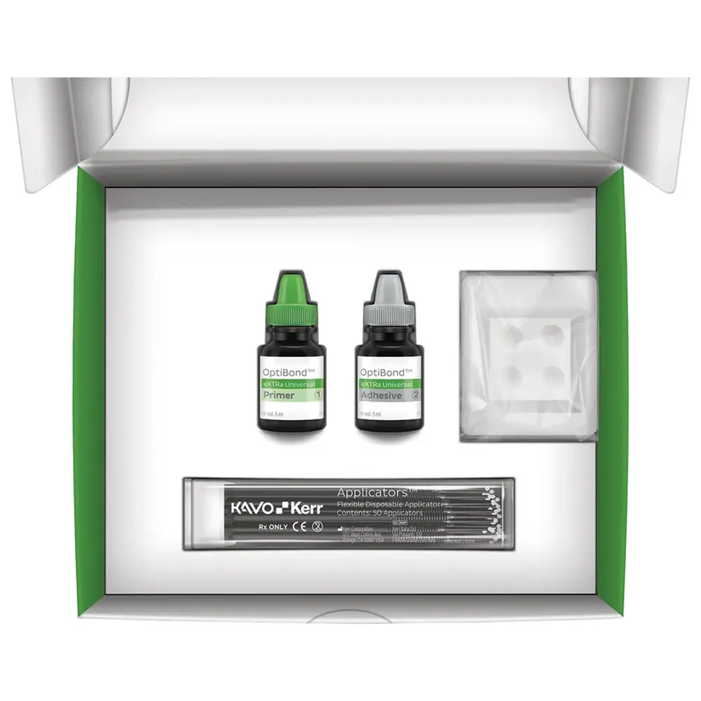 Kerr OptiBond™ eXTRa Universal - Flaschen Kit 5 ml Primer, 5 ml Kleber, 50 Applikatoren, 25 Mischbehälter, 1 Technikkarte