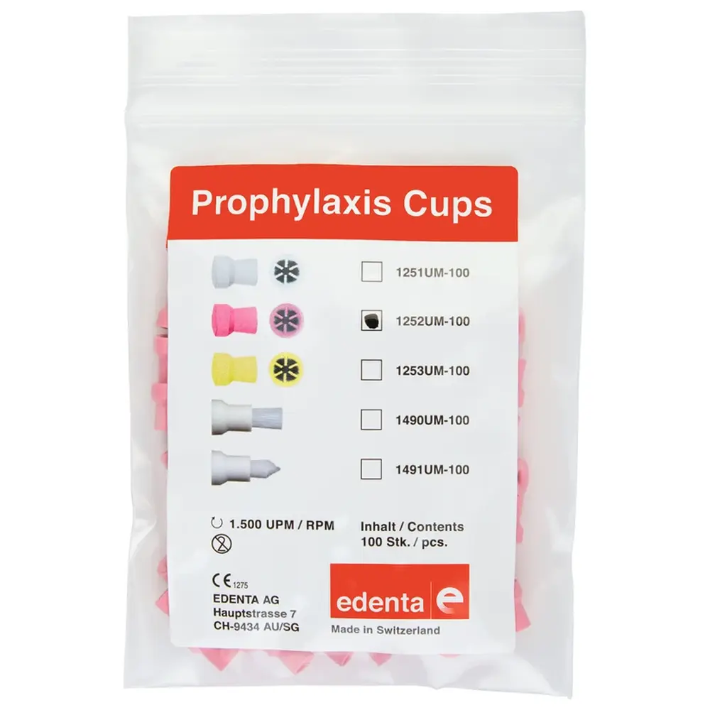 Edenta Snap-On Cups - Packung 100 Stück rosa ISO 060, unmontiert