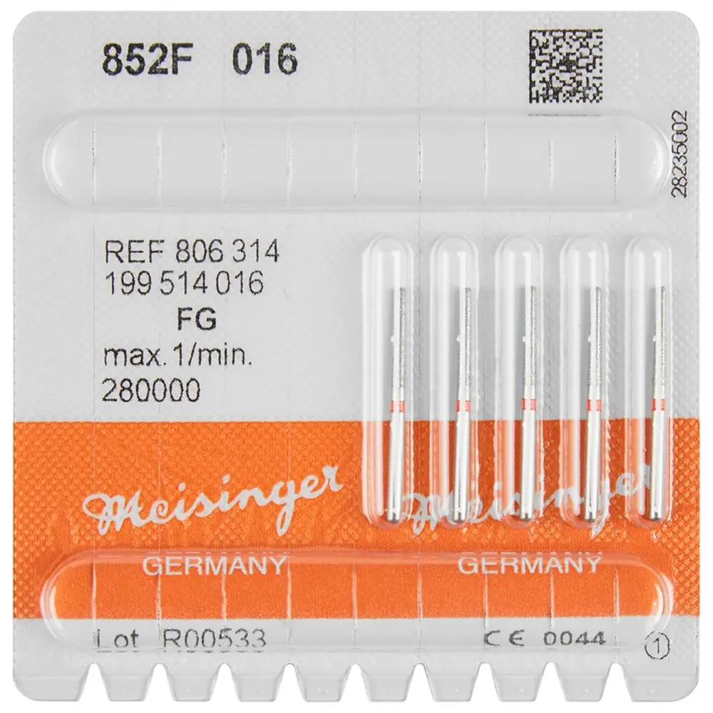 Hager & Meisinger Diamanten 852 - Packung 5 Stück rot fein, FG, Figur 199 Konus rund, 10 mm, ISO 016