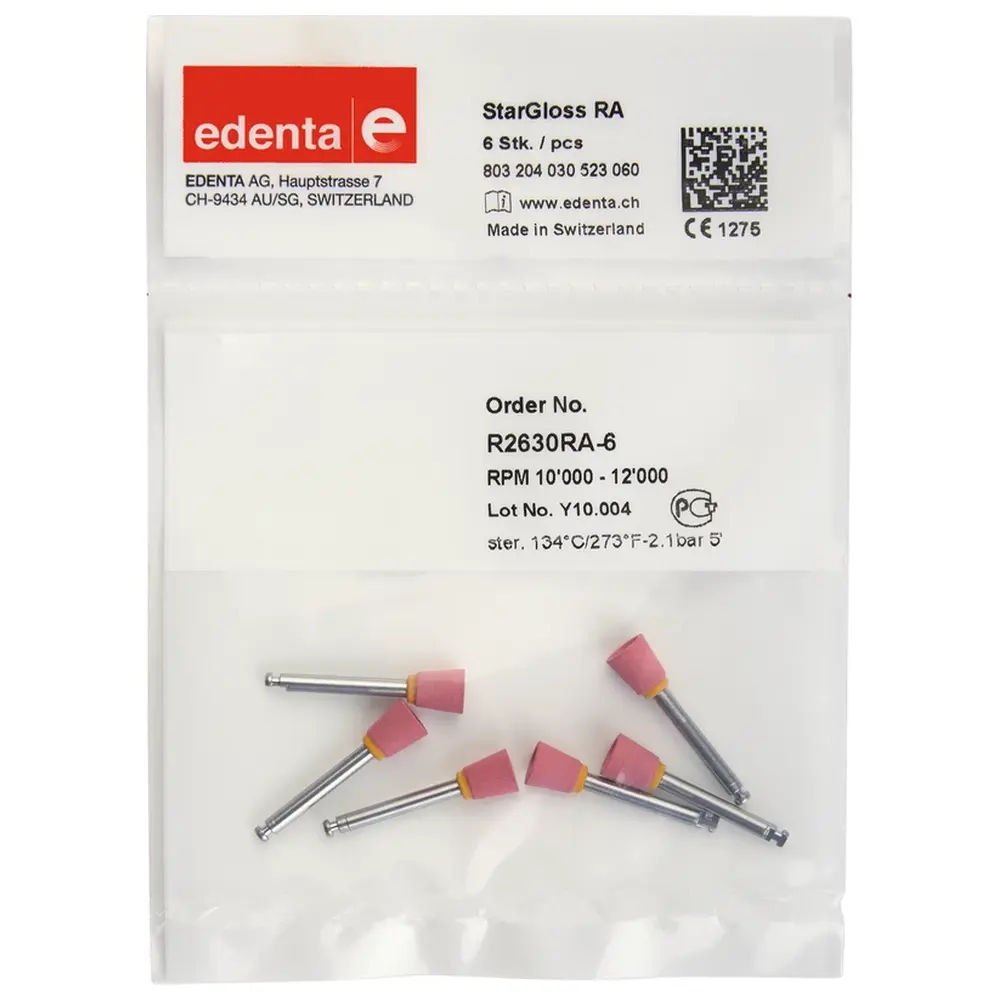 Edenta StarGloss - Packung 6 Stück rosa, RA, Figur 030 Kelch, 7 mm, ISO 060