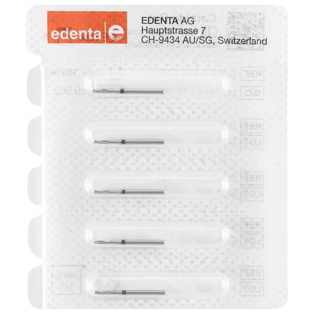 Edenta HM-Bohrer C36RS - Packung 5 Stück schwarz, FG, Figur 137 rund, 4,2 mm, ISO 012