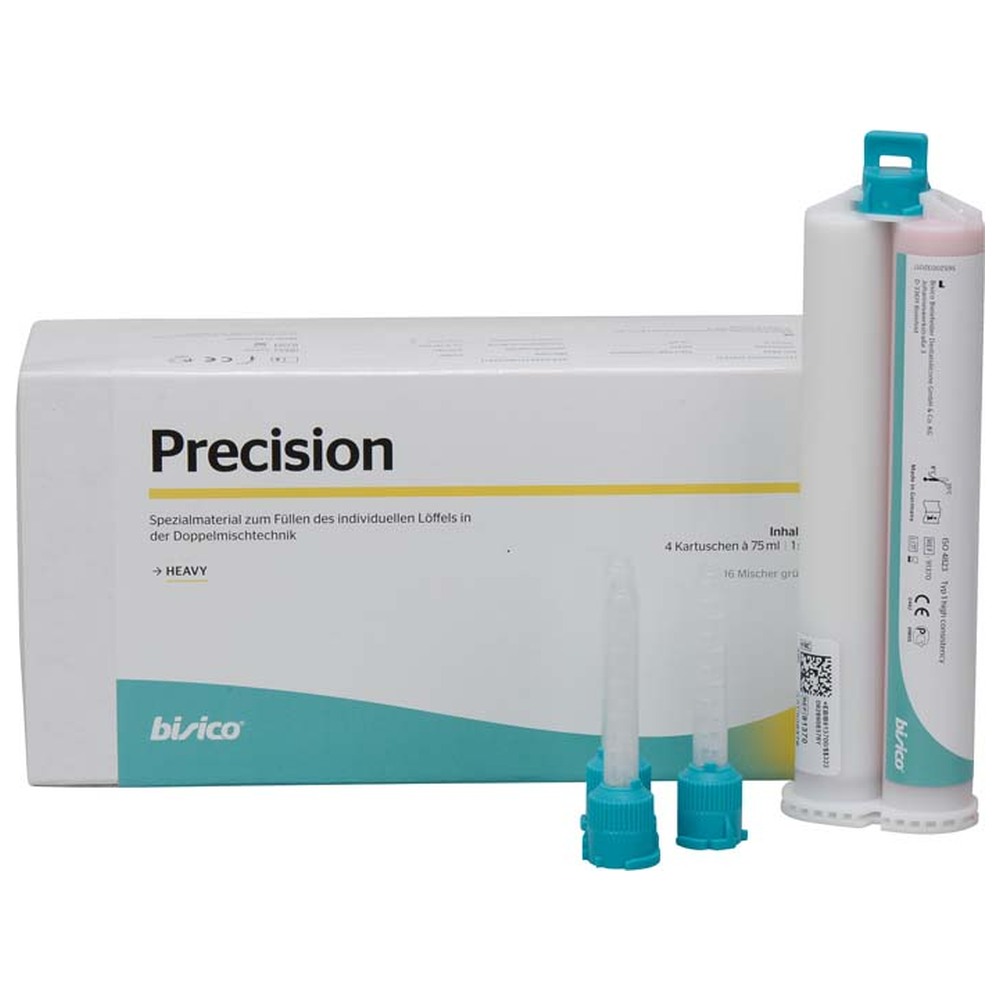 bisico® Precision - Packung 4 x 75 ml Doppelkartusche heavy, 16 Mischer grün