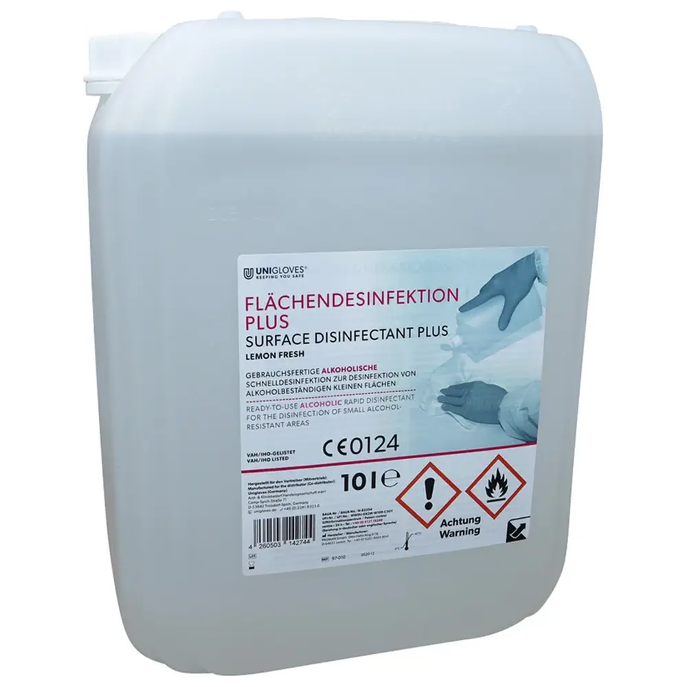 UNIGLOVES Flächendesinfektion PLUS - Kanister 10 Liter lemon fresh