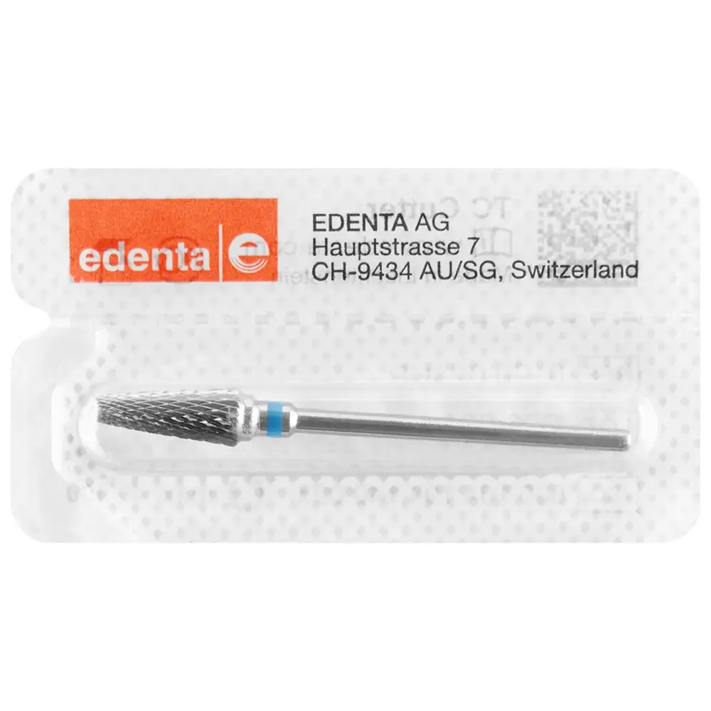 Edenta HM-Fräser Schliff 10 - Stück Kreuzverzahnung, blau standard, HP, Figur 194, 15 mm, ISO 060