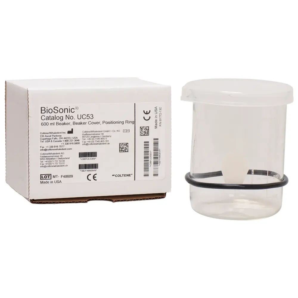 COLTENE BioSonic® Becher - Packung 600 ml Becherglas, Deckel, Positionierring