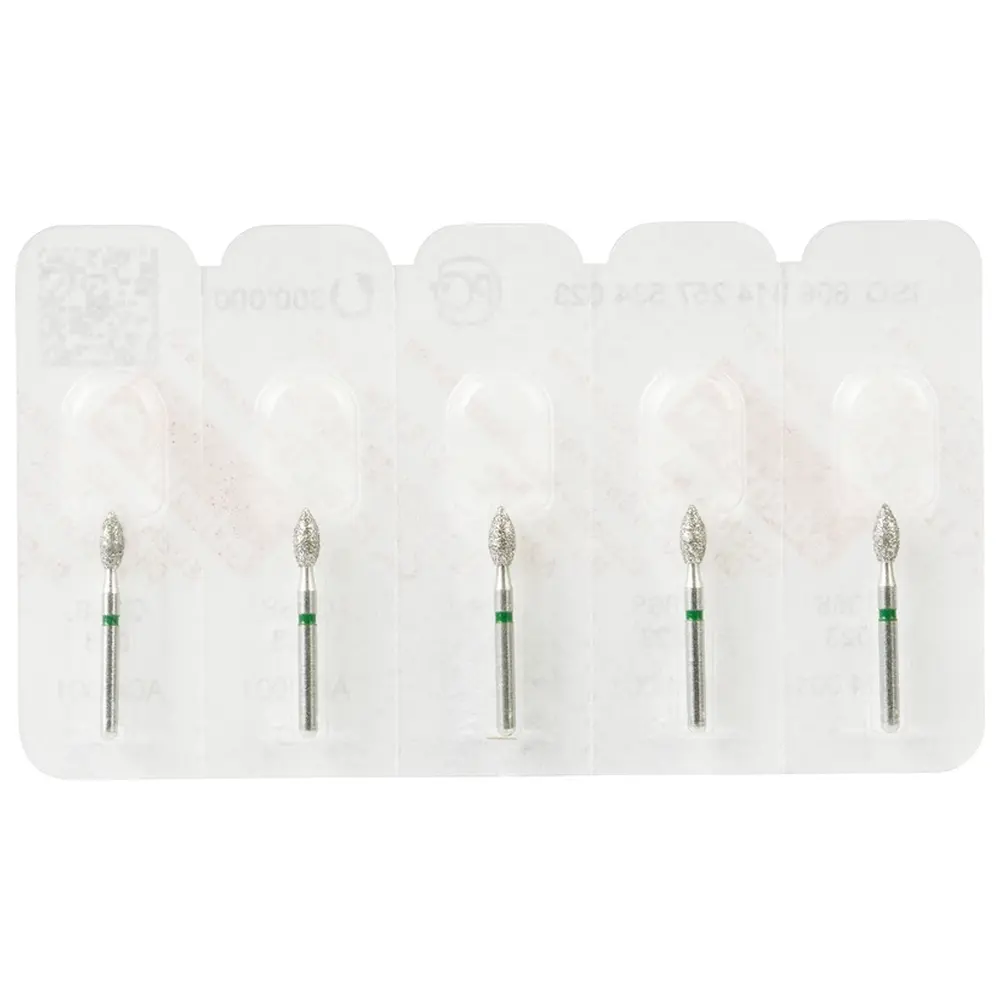 Edenta Diamanten 368 - Packung 5 Stück grün grob, FG, Figur 257 Knospe, 5 mm, ISO 023