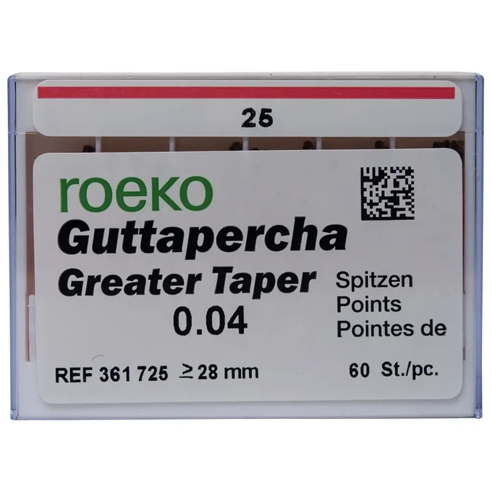COLTENE Guttapercha Greater Taper - Packung 60 Stück Taper.04 ISO 025